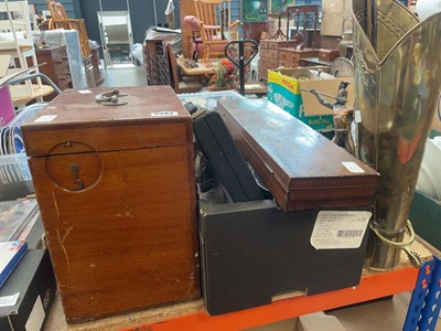 Lot 5383 - Table top dentists cabinet together with a box...