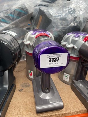 Lot 3137 - Hand held Dyson V8 with battery, charger and...