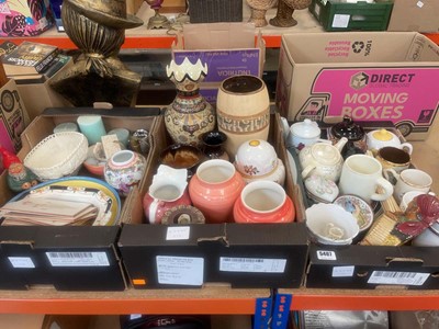 Lot 5407 - 3 trays containing Chinese ginger jar,...
