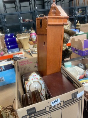 Lot 5408 - Box containing table top jewellery cabinet and...