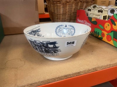 Lot 5416 - English cream ware bowl decorated with The...