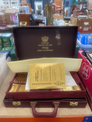 Lot 5421 - West German Solingen canteen of cutlery and a...