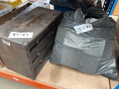 Lot 4535 - Wooden multi-drawer cabinet and a bag of...