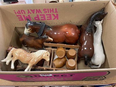 Lot 5425 - Box of horse and cart figures