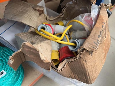 Lot 4539 - 2 boxes of electrical 110 extension leads,...