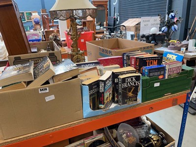 Lot 5428 - 3 boxes of thrillers, videos etc