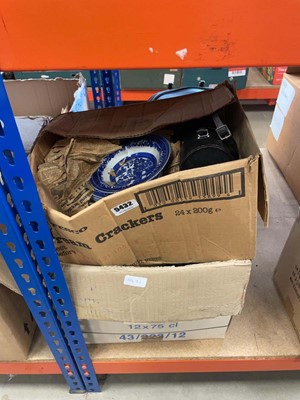 Lot 5432 - 2 boxes of Myott Willow pattern together with...