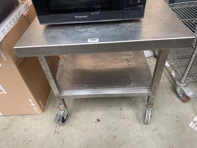 Lot 3182 - Catering stainless steel trolley
