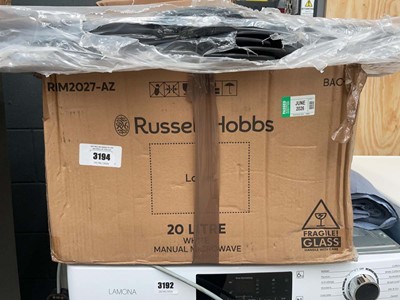 Lot 3194 - Russell Hobbs 20L white manual microwave