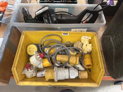 Lot 4558 - 2 boxes, one containing 110 extension leads...