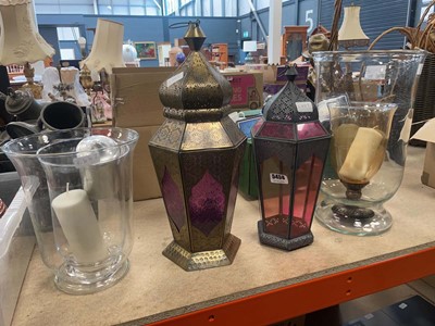 Lot 5458 - 2 decorative lanterns together with a group of...