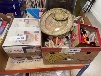 Lot 5462 - Qty of brassware and trays, teas maid, various...