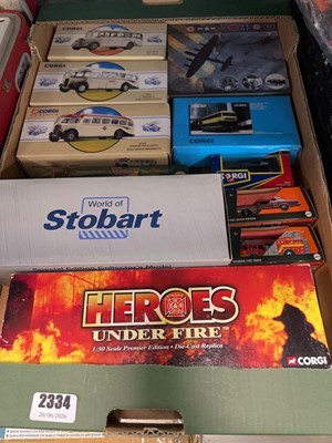 Lot 2334 - Box of diecast vehicles to include Corgi...