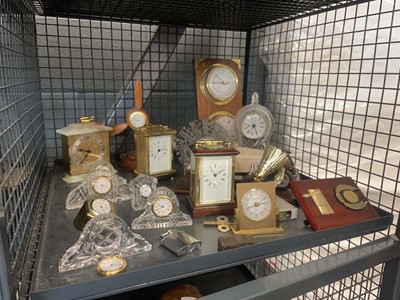 Lot 5473 - Cage containing assorted clocks, model...