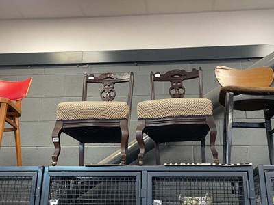 Lot 5480 - Pair of upholstered Edwardian easy chairs