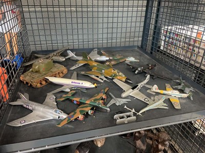 Lot 5488 - Cage containing die cast and air kit aircraft