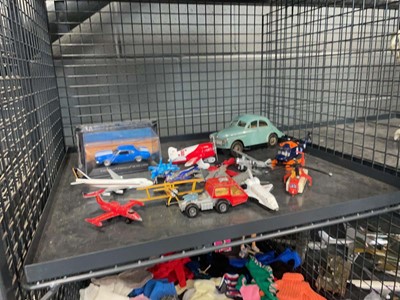 Lot 5490 - Cage containing die cast vehicles, plastic air...