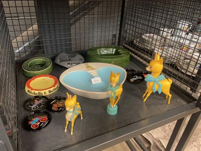 Lot 5504 - Cage containing Babycham and pub collectables...
