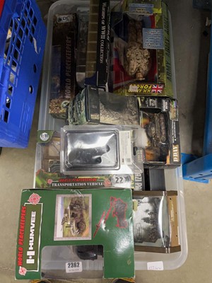 Lot 2362 - Selection of model army vehicles and figures...