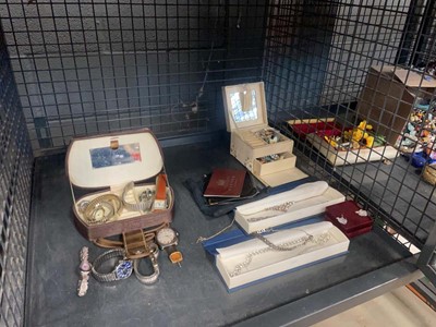 Lot 5512 - Cage containing assorted wrist watches costume...