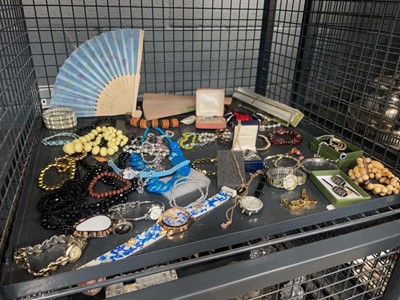 Lot 5516 - Cage containing assorted costume jewellery,...