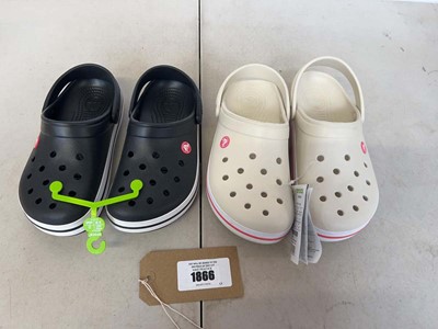 Lot 1866 - x2 pairs of adults Crocs - sizes UK 5-6 & 7-8