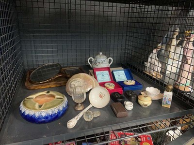 Lot 5533 - Cage containing snuff boxes, enamel containers,...