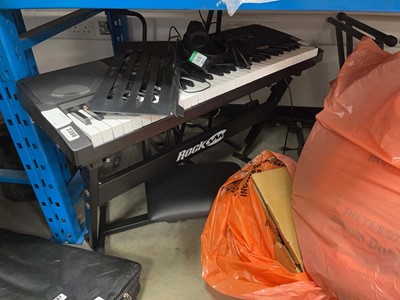 Lot 2366 - Rockjam keyboard with stand and stool