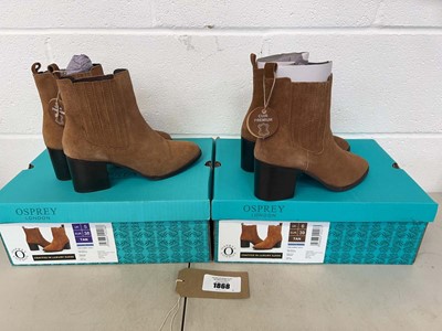 Lot 1868 - x2 boxed pairs of Osprey London boots - sizes...