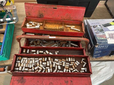 Lot 4631 - Concertina tool box with a quantity of tools...