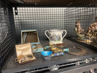 Lot 5546 - Cage containing Tornton cider mug, Niello work...