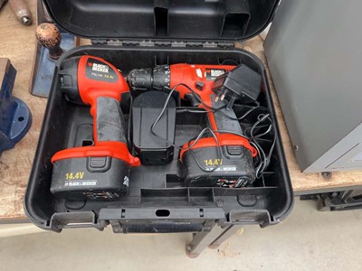 Lot 4638 - Black & Decker cordless drill and light with...