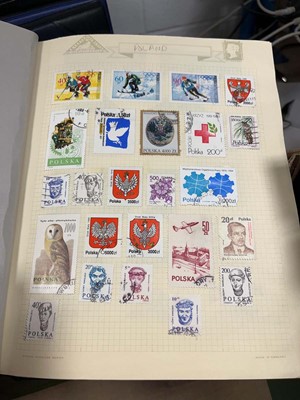 Lot 2385 - Box containing seven albums of worldwide stamps