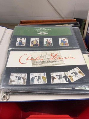 Lot 2386 - Box containing various stamp sets in albums