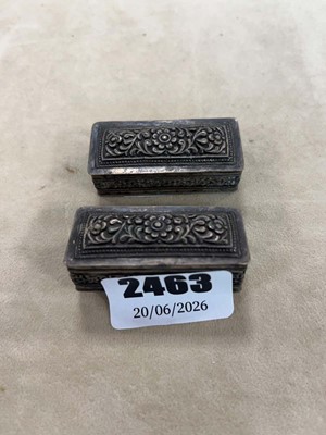 Lot 2463 - 2 Indian silver pill boxes
