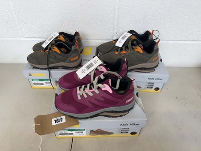 Lot 1877 - x3 boxed pairs of children's Khombu hiker...