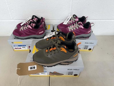 Lot 1878 - x3 boxed pairs of children's Khombu hiker...