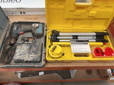 Lot 4673 - Focus laser level and an Erbauer cordless...