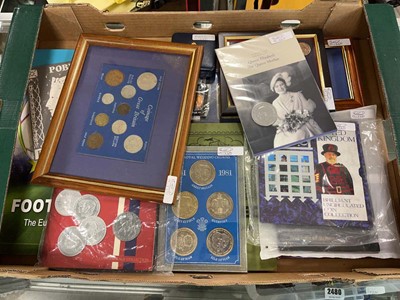 Lot 2482 - Box containing various coins and coins sets