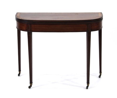 Lot 9 - A George III mahogany, walnut crossbanded and...