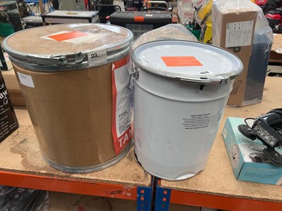 Lot 4678 - Tub of tango orange colour powder and a tub of...