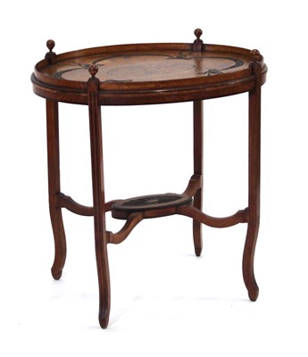 Lot 12 - A Sheraton Revival satinwood and marquetry...