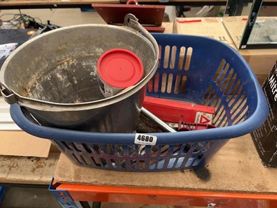 Lot 4680 - Stainless steel bucket, a spray gun, some...