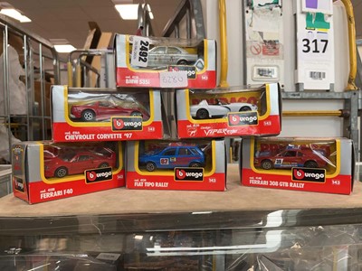 Lot 2492 - Selection of individually boxed Burago diecast...