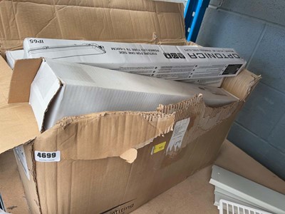 Lot 4699 - Box of stainless steel clipped LED tube lights
