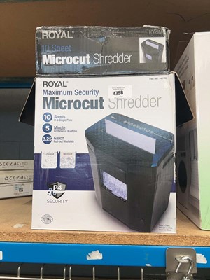 Lot 4758 - Royal Maxim Security Microcut Shredder