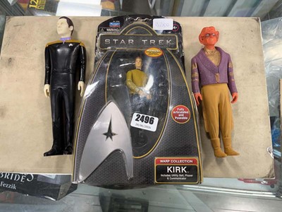 Lot 2496 - One boxed Star Trek Captain Kirk figure and 2...