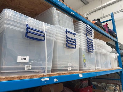 Lot 3226 - Large qty of mixed sized clear storage boxes
