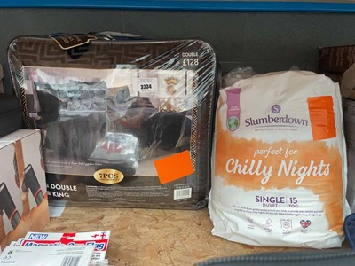 Lot 3234 - Cotton King double duvet plus a single duvet...