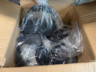Lot 2586 - Box containing headphones and head sets etc.